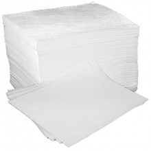 Caja de 100 alfombrillas absorbentes para productos químicos.